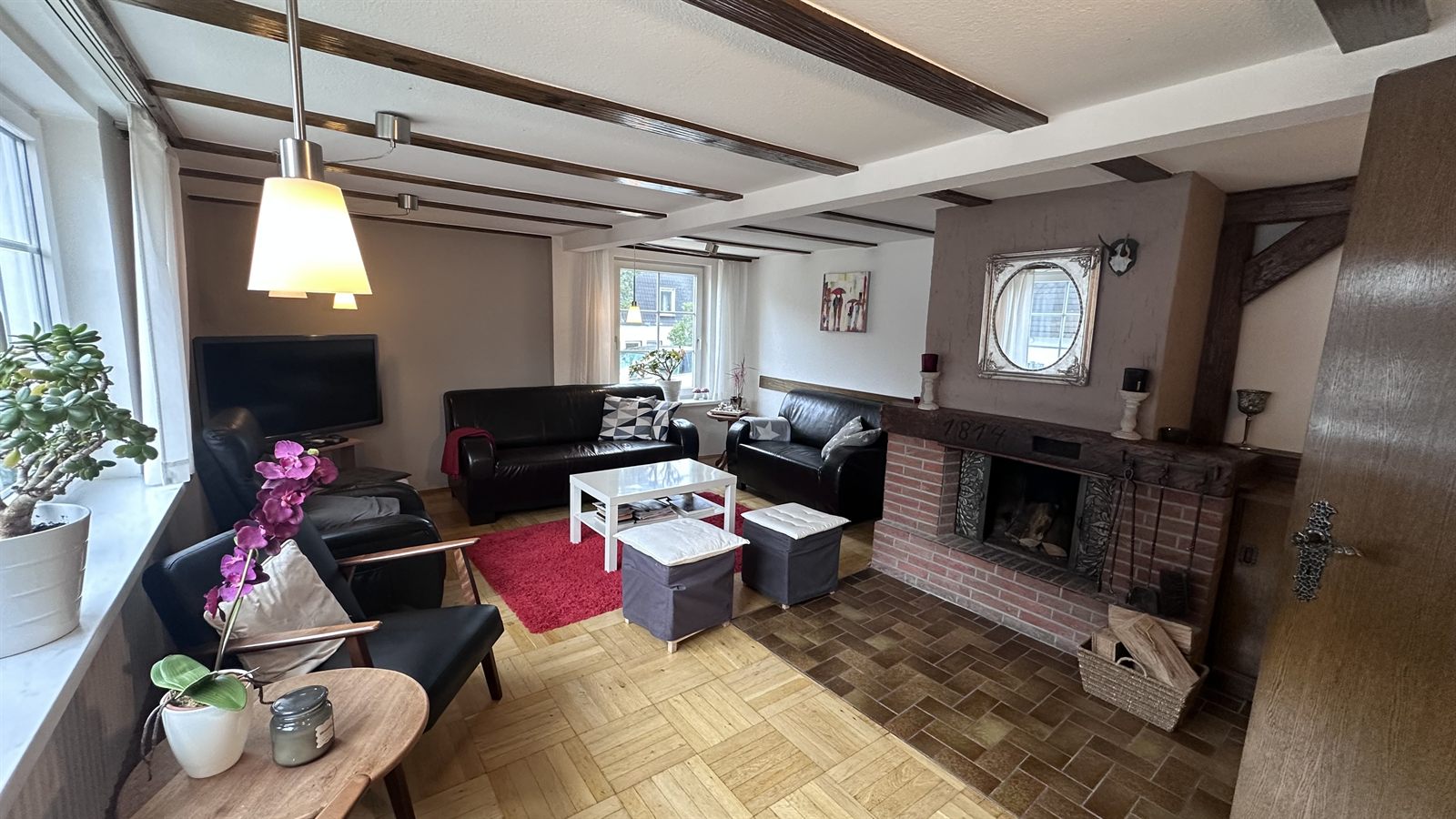 Living room with fireplace